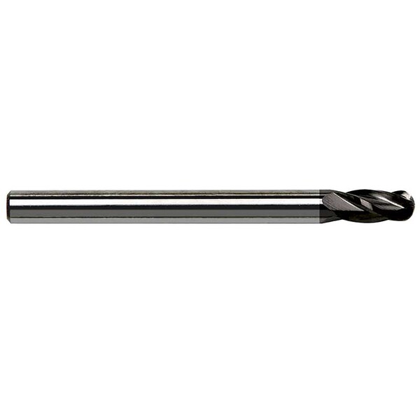 Gs Tooling 3mm Diameter 4-Flute Ball Nose Stub Length TiAlN Coated Carbide End Mill, 5PK 102941PK - main